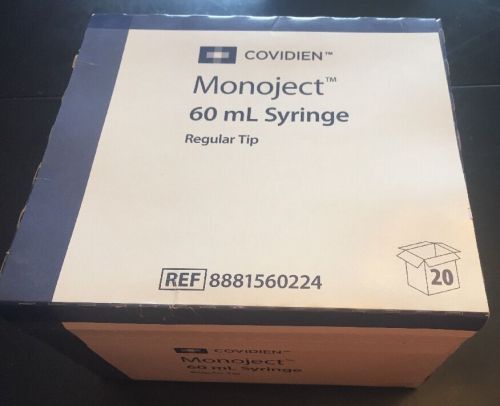 MONOJECT 60 mL SYRINGES W/ REGULAR TIP, CASE OF 20   REF# 8881560224