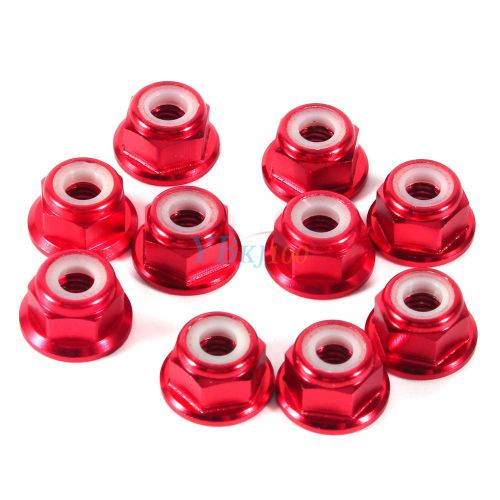 10Pcs Dark Red M3 Nylon Insert Self-Lock Aluminum Nuts Hex Lock Nut Anodized New