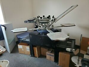 4 color/4 station Screen Print Press with entire press room supplies &amp; equipment