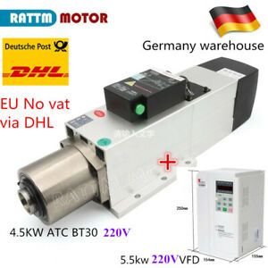 CNC Milling Kit 220V Air Cooled 4.5KW ATC Spindle Motor BT30 &amp; 5.5KW Inverter