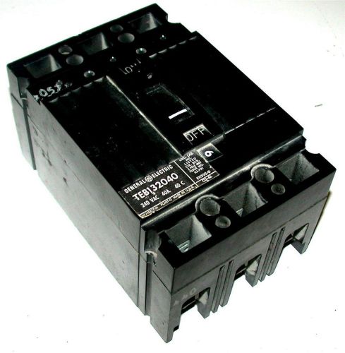 VERY NICE GENERAL ELECTRIC 40 AMP 3 POLE 240 V CIRCUIT BREAKER TEB132040