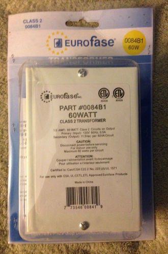 New Eurofase 0084B1 60 Watt Class 2 Transformer 120 volts/11.5Vac