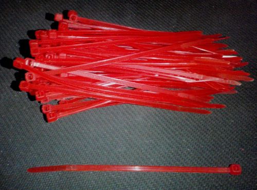 50 PC RED ZIP TIE WRAP STRAP 8&#034; LONG X 5/32&#034; WIDE 4X200MM