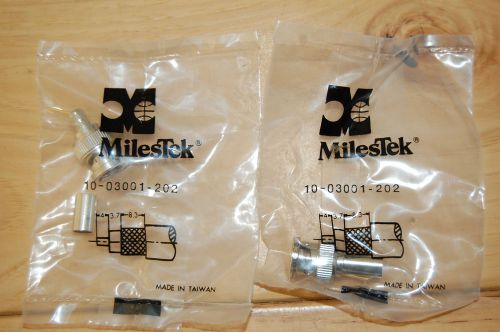 4x bnc crimp plugs rg59 3 piece 75 ohm milestek 10-03001-202 connectors for sale