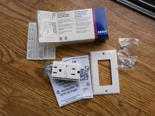 New eagle gf15w 5-15r gfci ground fault circuit interrupter duplex receptacle for sale