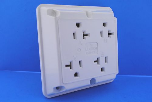 Leviton 21254-W White Nylon Four In One Quad Receptacle 20Amp-125Volt