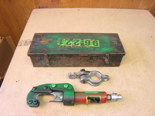 Burndy YCC-13 Remote Hydraulic Cable Cutter / Wire Cutter Head w/ Case Used