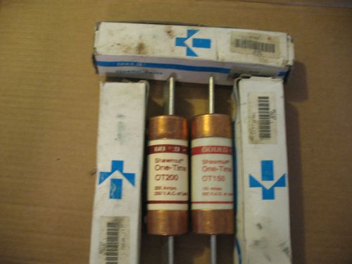 Lot Of 5 Gould Shawmut OT- Fuses (3) OT150 - (1) OT175 - (1) OT200 New Old Stock