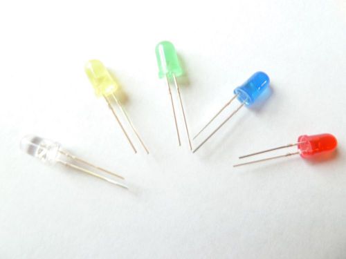 10 Pcs 5mm LED Light  Five Colors Assortment Kit Ham DIY LEDs