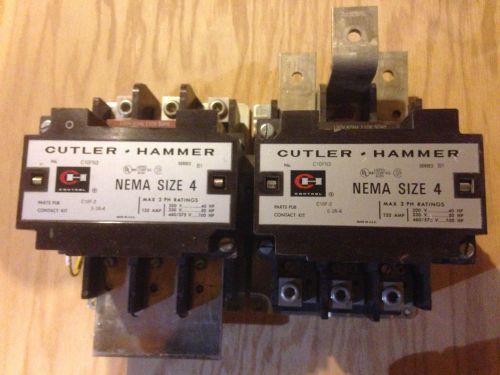 CUTLER HAMMER C10FN3 NEMA SIZE 4 DELTA START WYE RUN BRAND NEW CONTACTORS