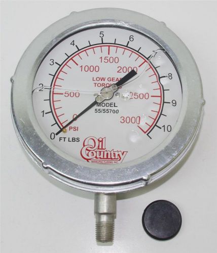 Pressure Gauge 4-1/2&#034; 3000 PSI 1/4 NPT Liquid Filled Oil Country 55/55700 New