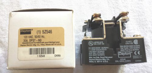 DAYTON 5Z546 Relay,DPST-NO,6 Pins,120VAC,30Amps,50/60Hz