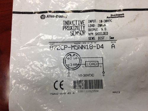 Allen-Bradley Prox Sensor 872CP-M5NN18-D4 NEW FREE SHIPPING