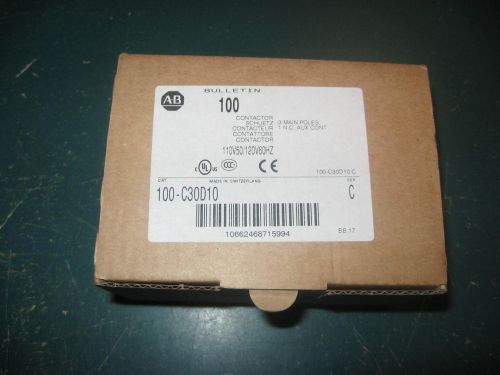 &#034; New in Factory Box &#034; A-B  ALLEN - BRADLEY Contactor # 100-C30D10  Series C