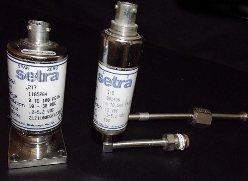 Lot 2 Setra 217 / 215 Ultra High Purity Pressure Transducer Gauge 100/500 PSIG