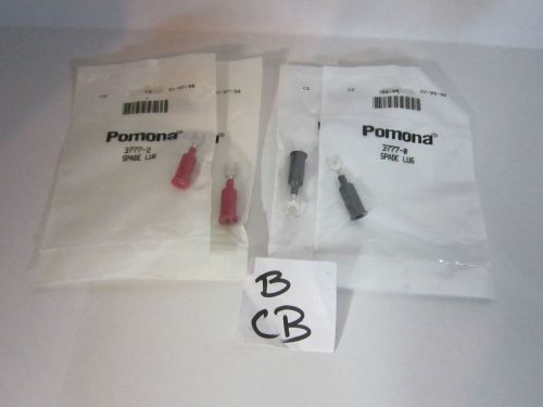 4 Pomona 3777A-02 Banana jack to #10 spade lug 2 Red 2 Black