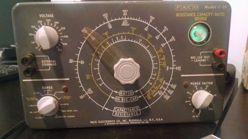 Vintage Paco Resistance Capacity Ratio Bridge Ham Radio Amp TV Tube Manual