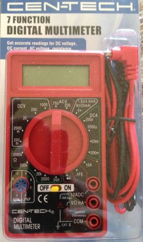 NEW Cen-Tech 7 Function Digital Multimeter OHM Tester