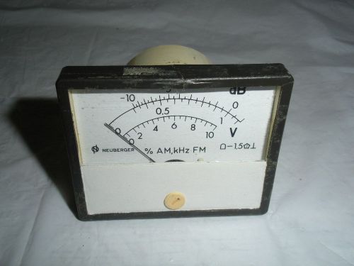 VINTAGE NEUBERGER FREQUENCY kHz DECIBEL FM MILLIAMP AMP METER GAUGE PANEL