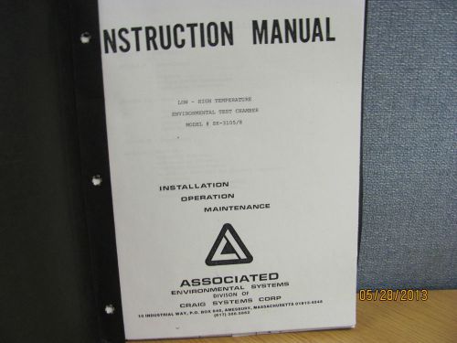 Atl model sk-3105-8: low-high temp. environ. test chamber - instr manual 16639 for sale