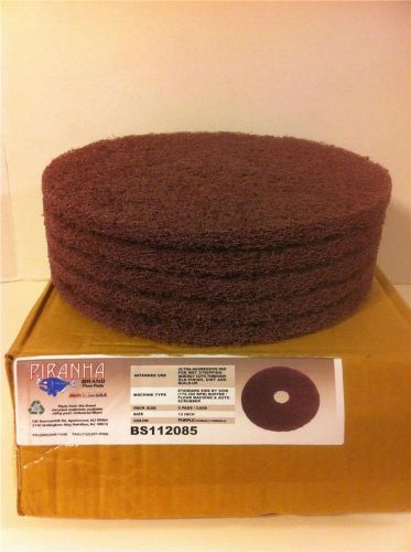 13&#034; PIRANHA BS112085 PURPLE(FORMALLY EMERALD)  FLOOR MAINTENANCE PADS 5/CASE