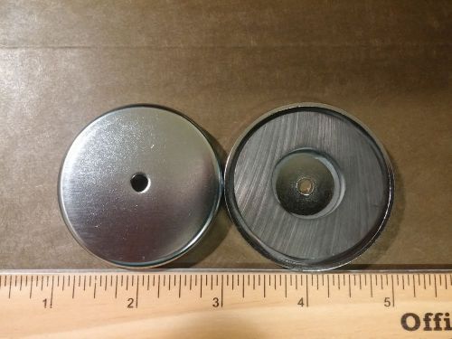 Round Base Magnet, Material Ceramic, Capacity 35 lb. Pull,Chrome / Nickel Plated