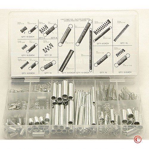 Neiko Steel Spring Shop Assortment - 200 Springs in 20 Sizes/Styles