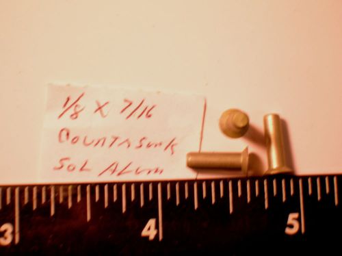 ALUMINUM SOLID RIVET 1/8&#034; [.125] COUNTERSUNK [5/16-7/16] SOLD 1 PACK PER LENGTH