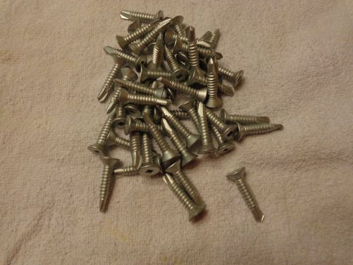 #14-14 x 1-1/4&#034; Square Flat Head Self Drilling Stainless Steel #3  QTY 40