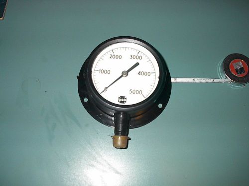 EXCELLENT USG GAUGE 0-5000 8990 BEAUTIFUL LARGE 3 3/4&#034; FRONT 1/2&#034; NPI STEAMPUNK