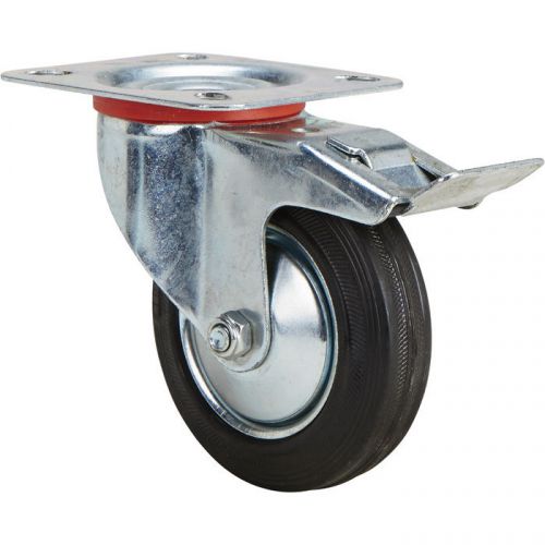 Northern tools light-duty swivel caster w/dual brake 4in wheel 155lb cap for sale