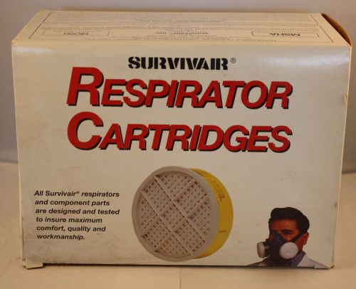 Survivair chemical cartridges for organic vapors 1001-00 box of 6 cart.  msha/ni for sale