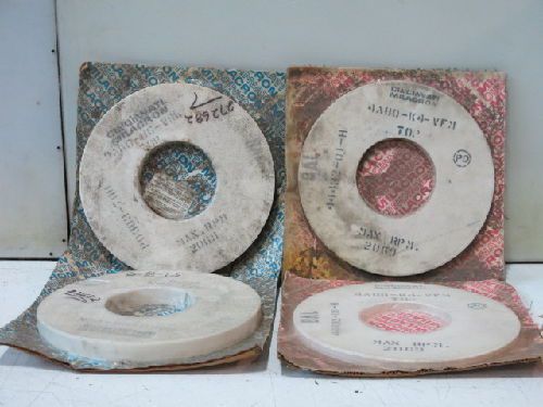 4 MIXED CINCINNATI MILACRON GRINDING WHEELS,12&#034; X 5&#034; X 1&#034;,12&#034; X 5&#034; X 1/2&#034;