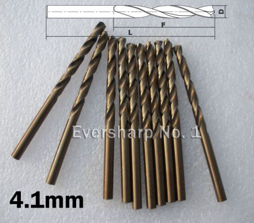 Lot 10pcs Cobalt Twist Drill Bits M35 HSS 4.1mm (.1614&#034;) Stainless Steel Drills