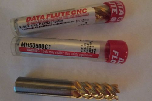 DATA FLUTE CARBIDE 1/2&#034; END MILL MED. HELIX 5 FLUTE C1 COATING - NEW