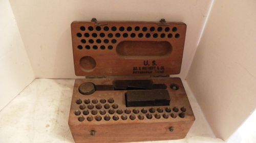 Steel Letter and Number Stamp Set Marked US1942 WWII Jos H Matthews HAmmer Anvil