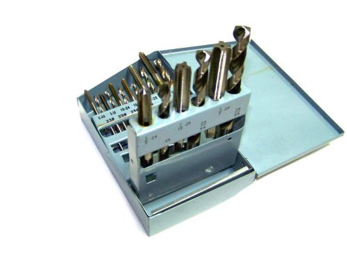 NEW PROFESSIONAL 18PC UNC TAP AND HSS  DRILL BIT SET