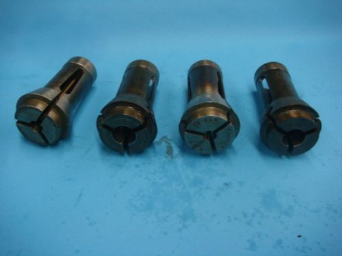 BROWN &amp; SHARPE #11 ROUND COLLETS, 4 PCS. TOTAL. 1/4, 15/32&#034;, 9/32&#034;, 1/2&#034;