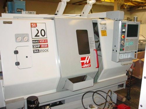 23&#034; swg 24&#034; cc haas sl-20t cnc lathe, haas cnc, servo 300 barfeed, tailstck for sale