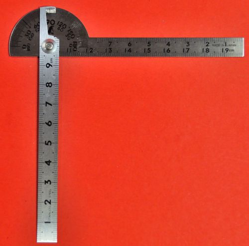 Japanese SHINWA Protractor Rapporteur Winkelmesser Stainless steel 62987