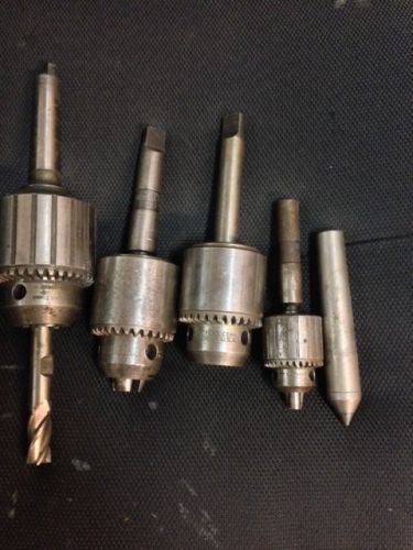 9&#034; SOUTH BEND LATHE TOOL LOT DRILL CHUCK CENTER MORSE 2