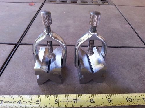 Pair of Machinist V Block Drill Blocks Set Clamp Tool Drilling Milling V-Blocks