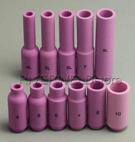 Tig kit 17 18 26 series pta wp db sr tig welding torch long alumina cup 11pcs for sale