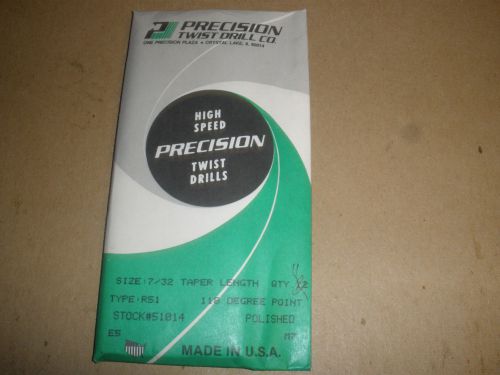 Precision twist drill  7/32&#034;  taper length hss drills (11) total nos usa made for sale