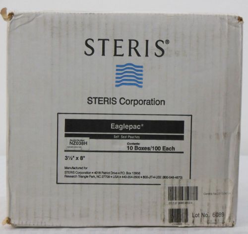 Steris Eaglepac NZ038H 3-1/2&#034; x 8&#034; (9cm x 20.3cm) Self Seal Pouches 1000 pouches