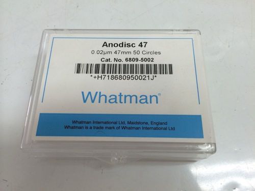 NEW WHATMAN ANODISC 0.02µm 47mm 50 CIRCLES CAT. NO. 6809-5002