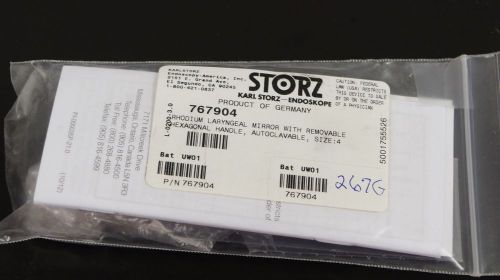 Storz 767904 Rhodium Laryngeal Mirror w/Removable Hexagonal Handle Autoclav Sz:4