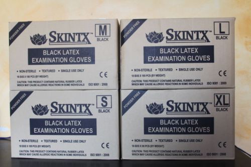 Skintx Latex Powder Free Exam Gloves BLACK