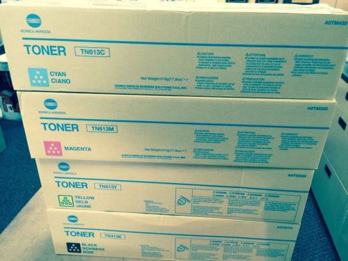 NEW KONICA MINOLTA C452 TONER SET TN613 C/M/Y TN413K FREE SHIPPING