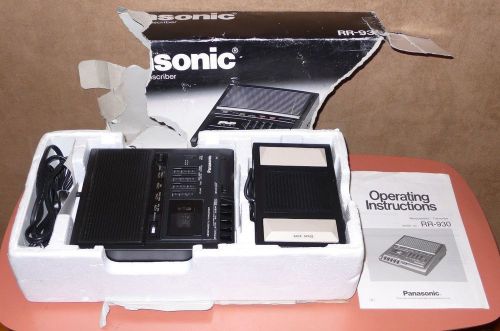 Panasonic RR-930 Microcassette Transcriber / Recorder Foot Pedal Transcription